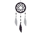 Dreamcatcher felt decoration black 90 cm