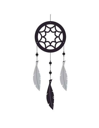 Dreamcatcher felt decoration black 90 cm  