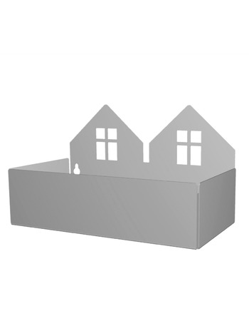 Twin house box grey 13x22x11 cm