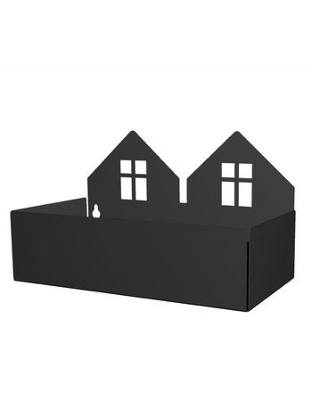 Twin house box black 13x22x11 cm