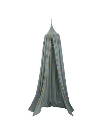 Canopy with tassel - sea grey 200x40 cm