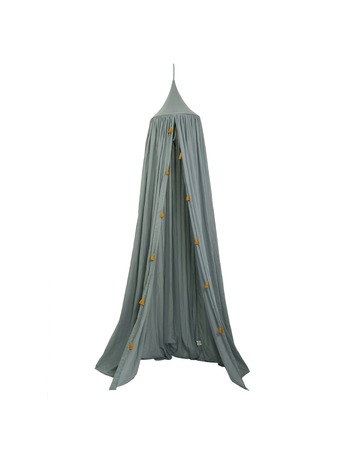 Canopy with tassel - sea grey 200x40 cm  