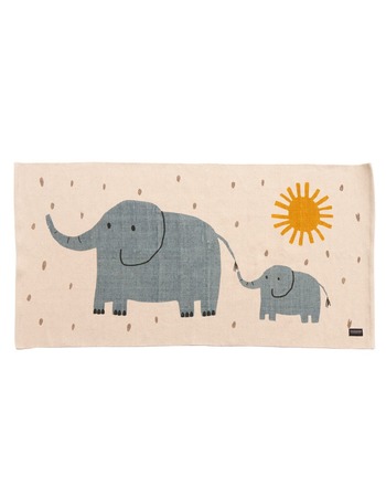 Elephant woven floor mat 70x140 cm