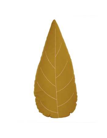 Leaf cushion ochre 45x35 cm