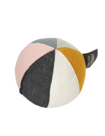 Canvas ball with bell multi 10 cm