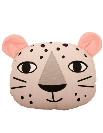 Leopard cushion off white