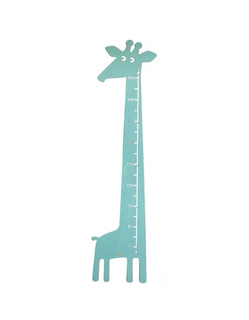 Giraffe growth chart pastel blue 115x28 cm