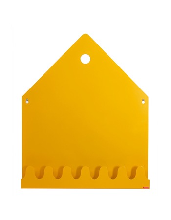 Magnetic board shelf & coat rack yellow 58x45 cm