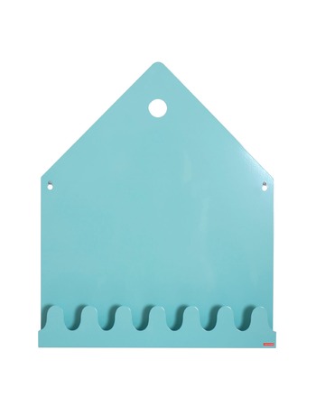 Magnetic board shelf & coat rack pastel blue 58x45 cm 