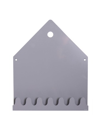 Magnetic board shelf & coat rack grey 58x45 cm