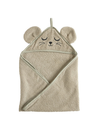 HOODED TOWEL MOUSE GREY