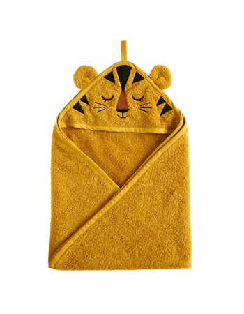 HOODED TOWEL TIGER OCHRE   