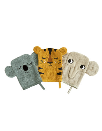 WASH GLOVES KOALA TIGER ELEPHANT