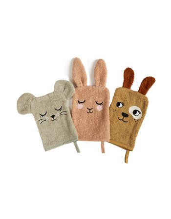 WASH GLOVES BUNNY MOUSE DOG   3