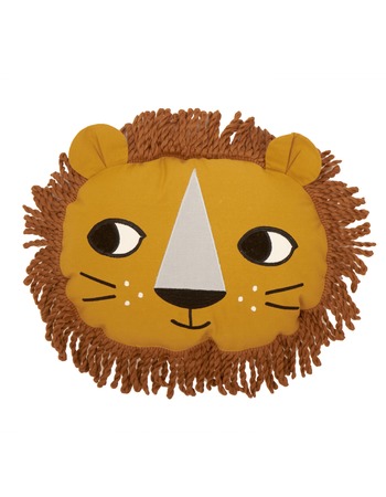 Lion cushion ochre